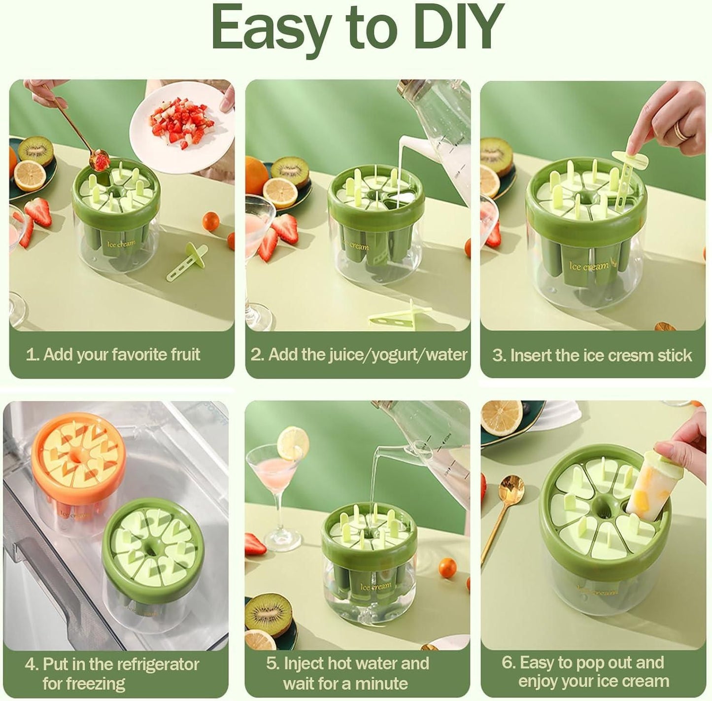 Reusable FrostyTreats 8-Cavity Ice Pop Maker