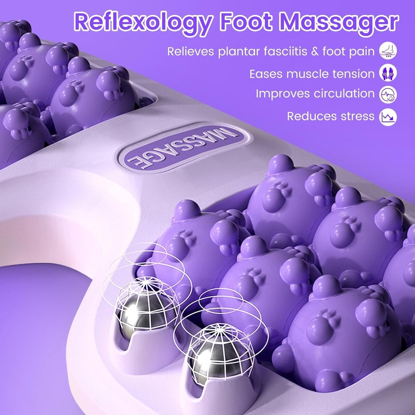 Dual‑Foot Acupressure Roller–Cat‑Paw Massage for Instant Relief