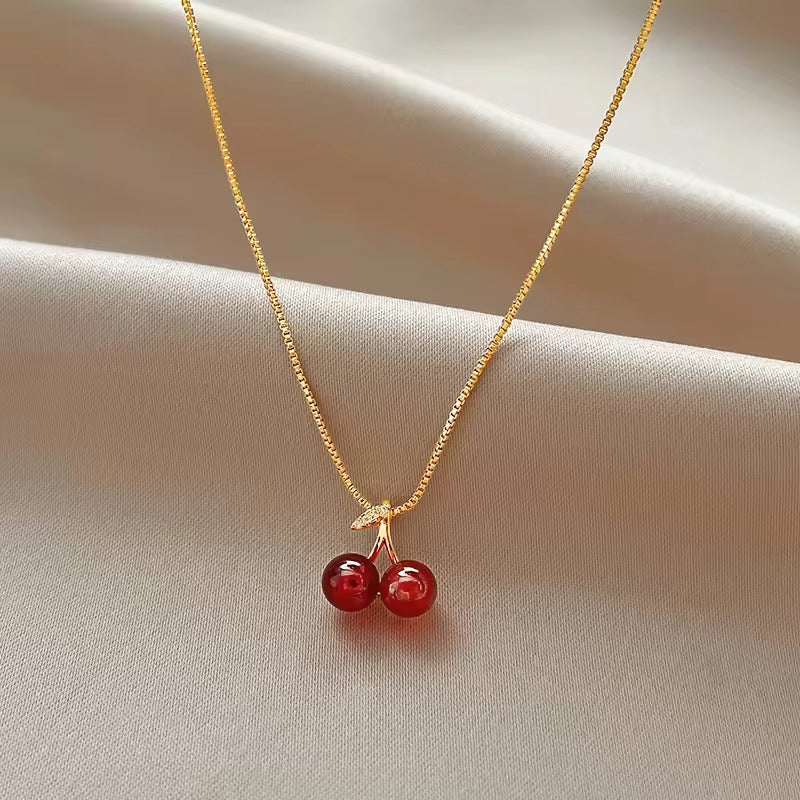 The Red Cherry Necklace – Elegance in Every Turn ✨