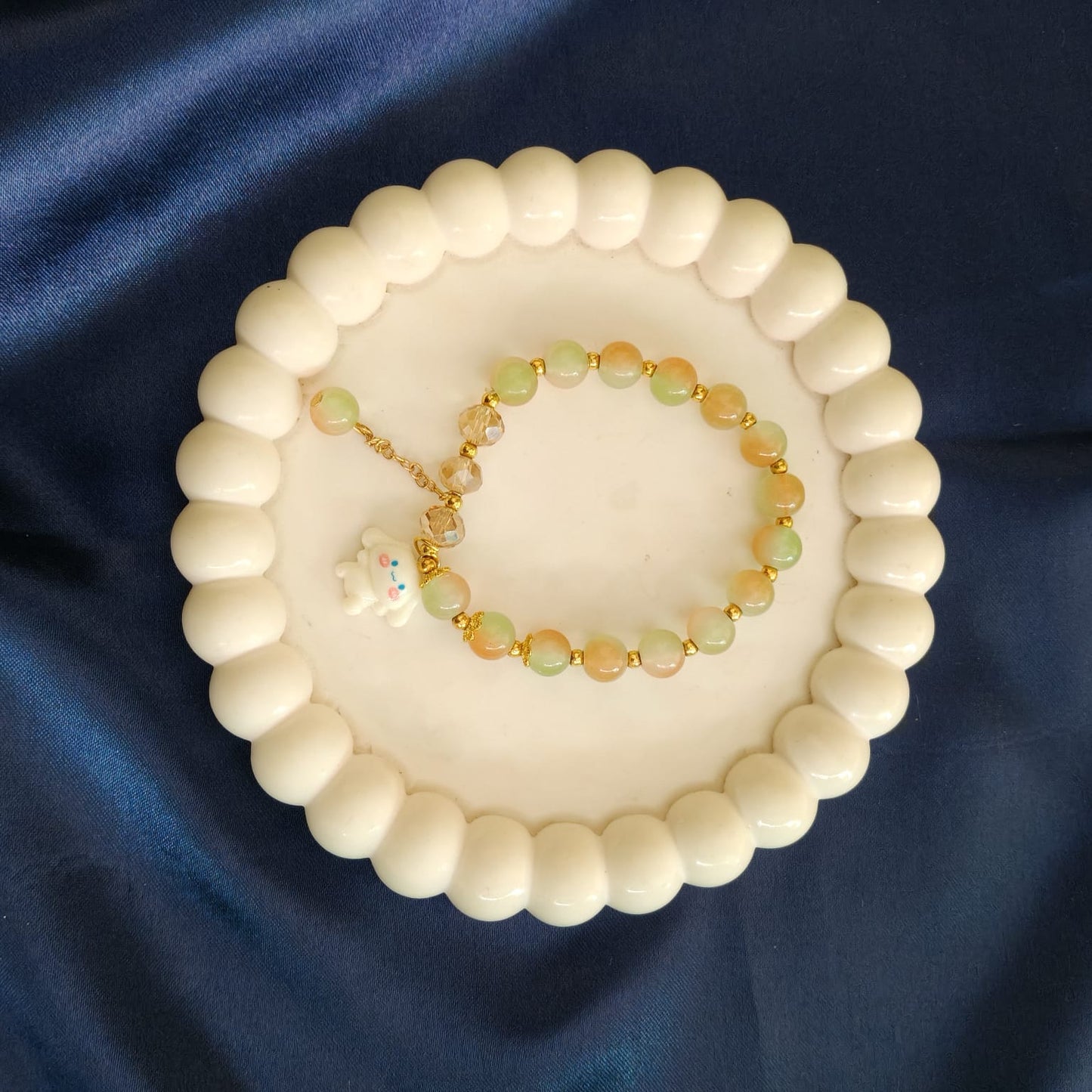 Premium Light Green & Yellow  Stone Bracelet