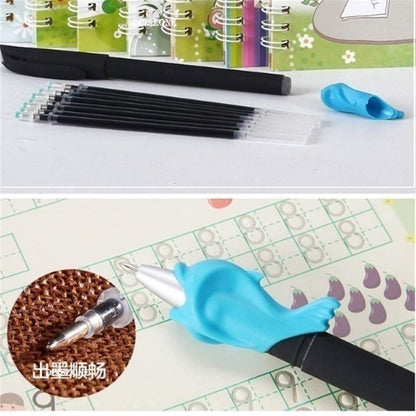 Sank Magic Practice Copybook Reusable Writing for Kids  (4 BOOKS,1 PEN,1 GRIP,10 REFILL)