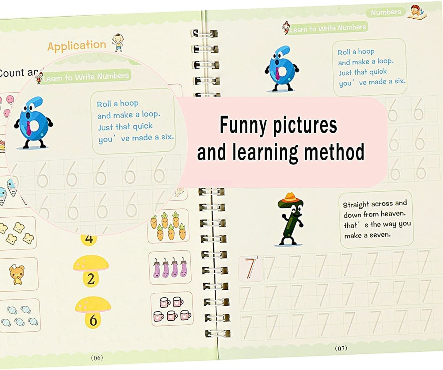 Sank Magic Practice Copybook Reusable Writing for Kids  (4 BOOKS,1 PEN,1 GRIP,10 REFILL)